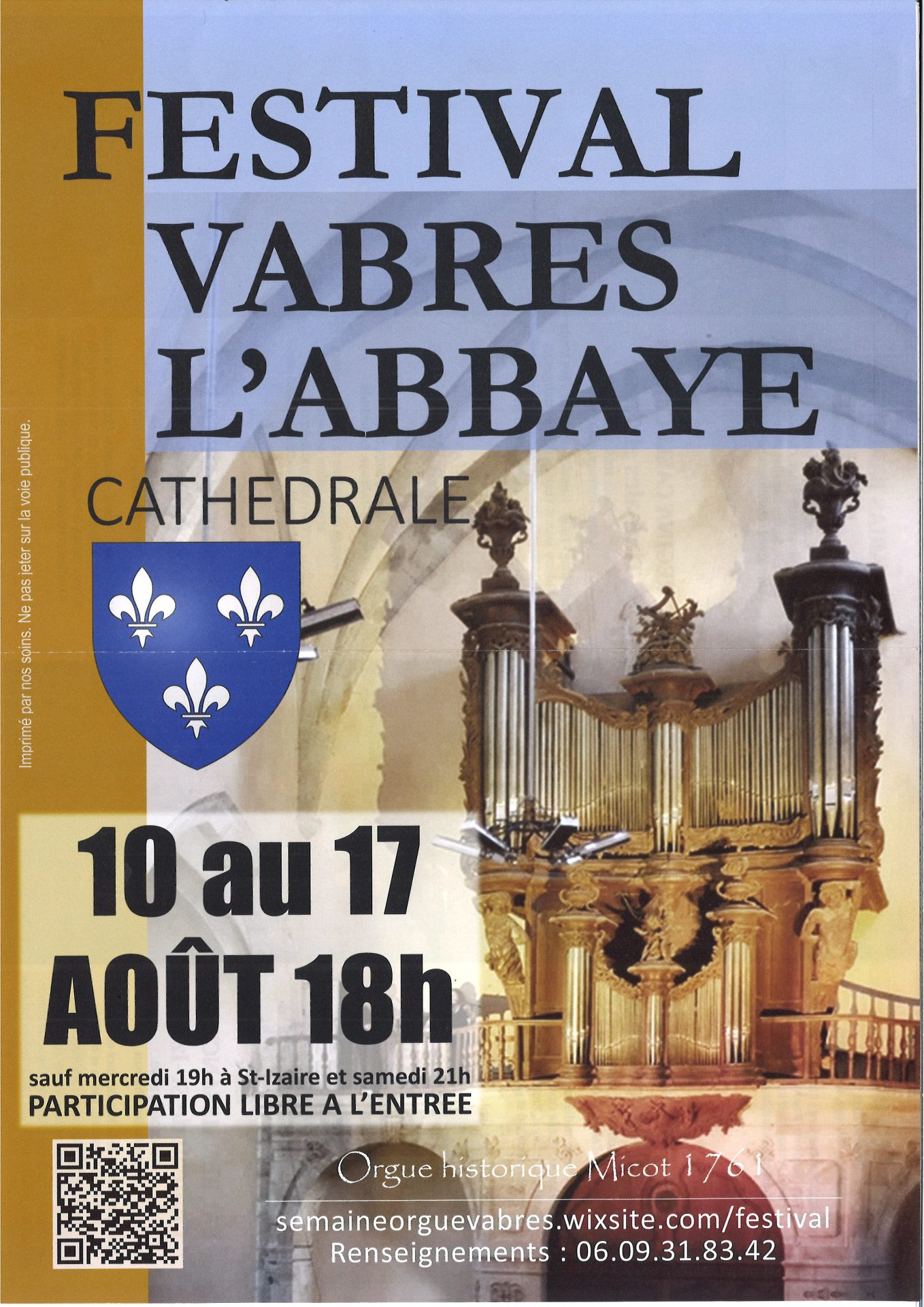 Lire la suite à propos de l’article SEMAINE DE L’ORGUE CATHÉDRALE DE VABRES-L’ABBAYE – DU 10 AU 17 AOÛT 2025