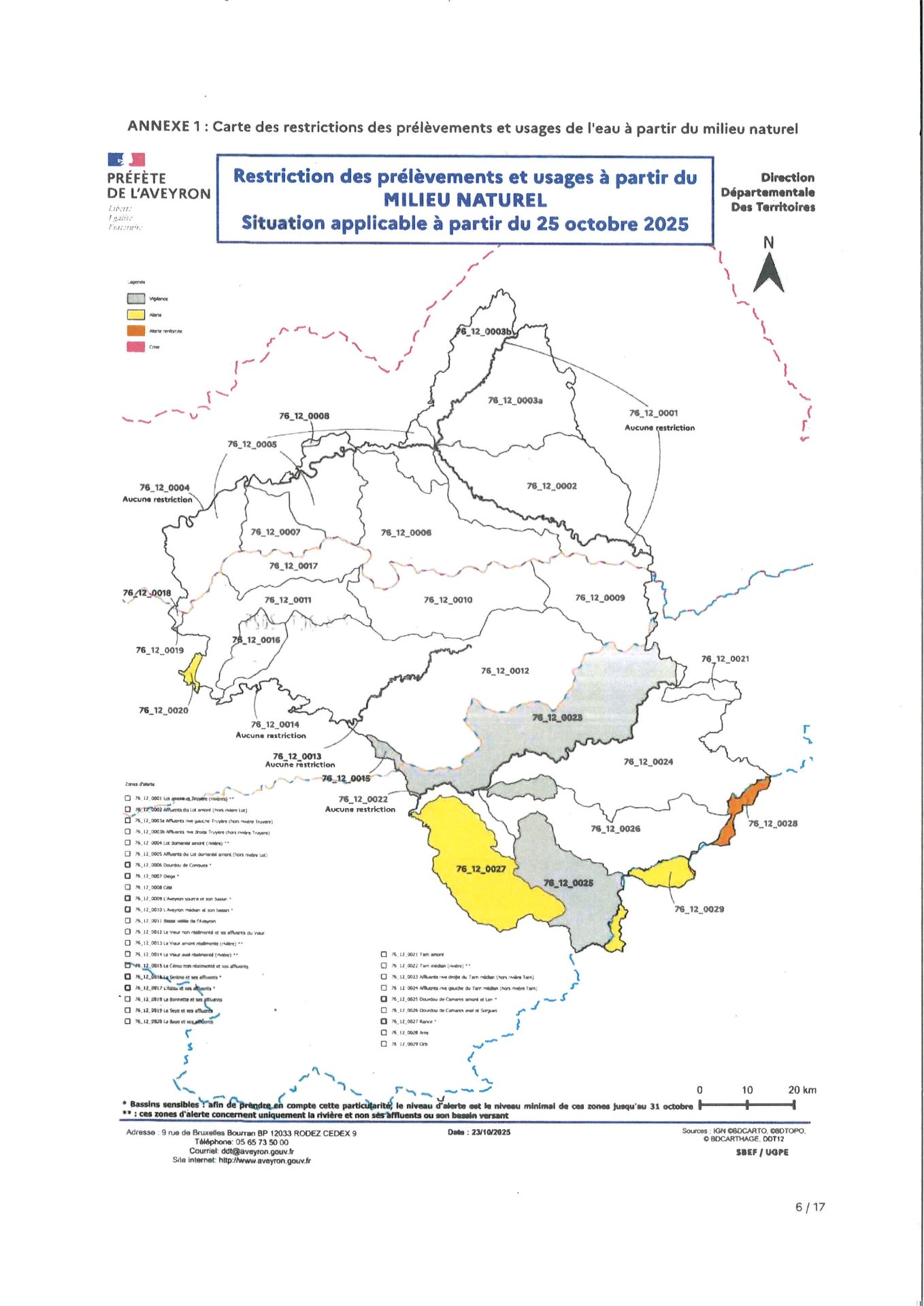 Lire la suite à propos de l’article RESTRICTIONS PRELEVEMENTS EAU